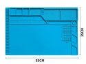 Silicone work mat 55cm x 35cm x 5mm magnetic blue